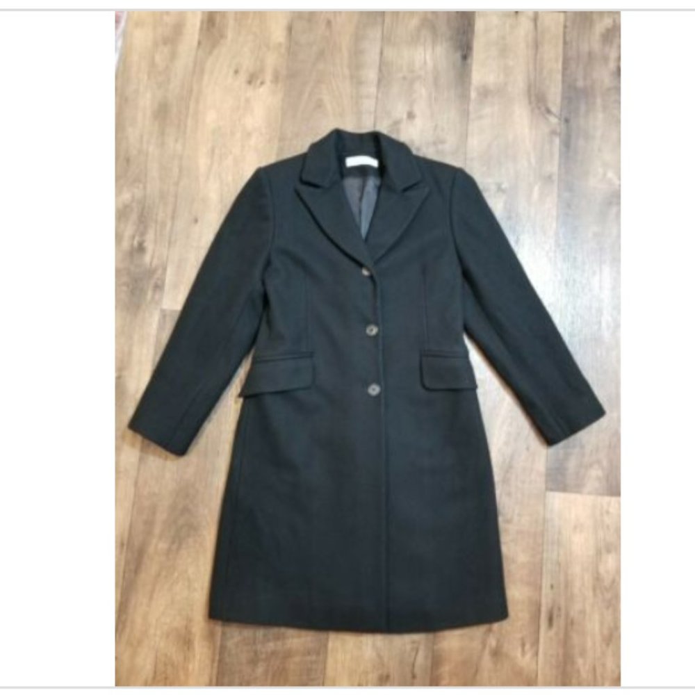Vintage Perry Ellis Portfolio Long Wool Coat 100% Merino